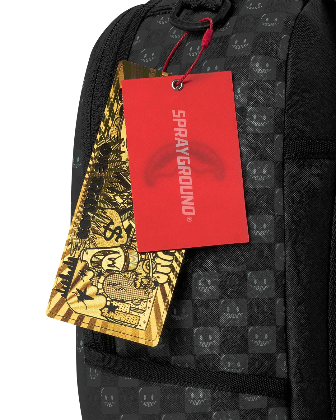 SPRAYGROUND B8633  BACKPACK SHARKS IN PARIS WTF BUBBLY BLACK CHECK BACKPACK