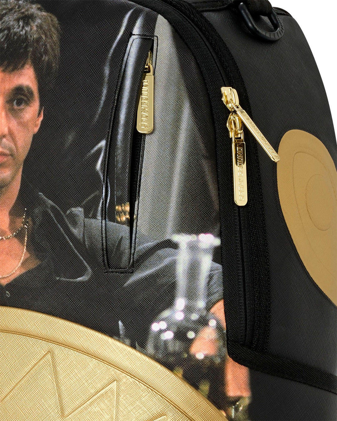SPRAYGROUND B9555  BACKPACK SCARFACE GOLD EMBOSSED BACKPACK