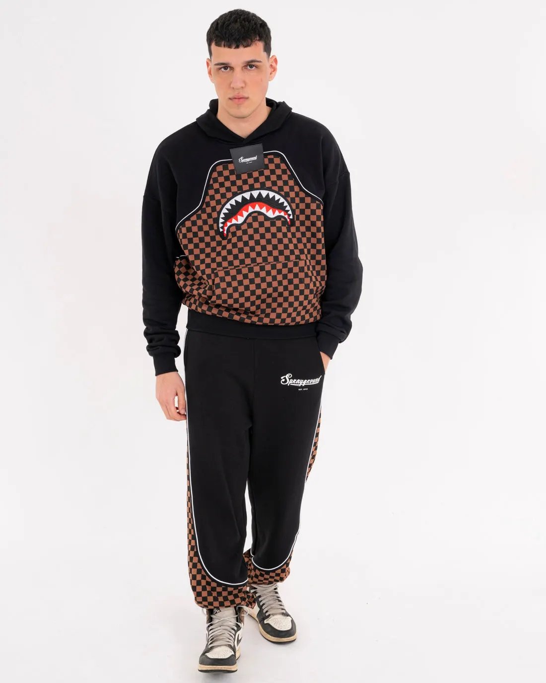SPRAYGROUND Pantaloni Felpa Checkered Contrast Over SP934G - Retro