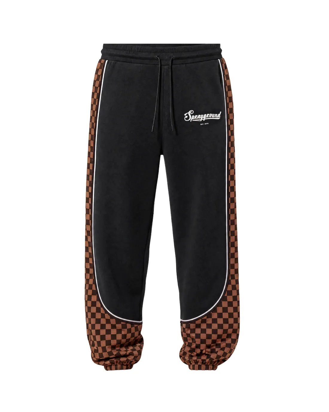 SPRAYGROUND Pantaloni Felpa Checkered Contrast Over SP934G - Dettaglio Tessuto e Finiture