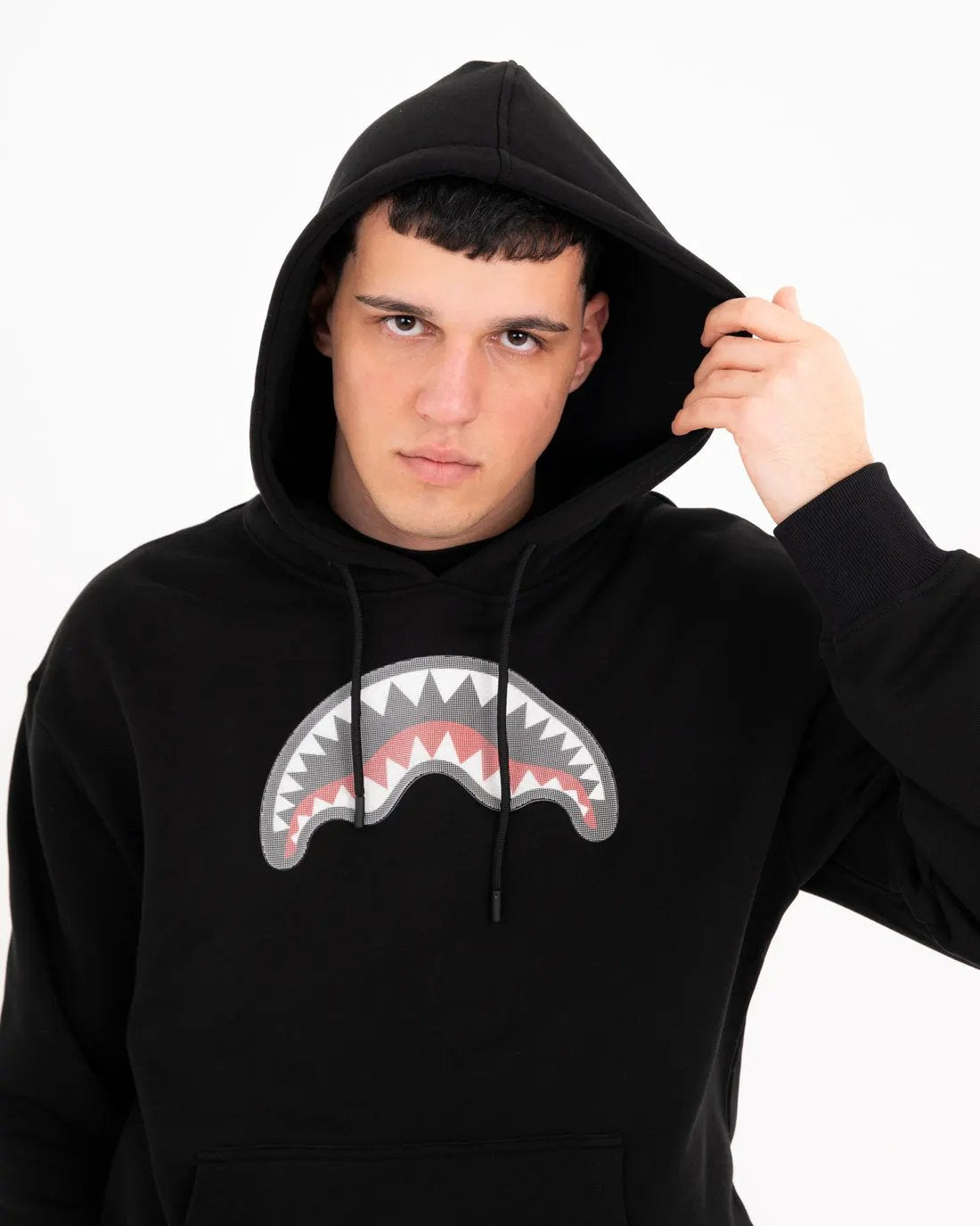 Sprayground Felpa con cappuccio 3D Shark Regular Hoodie SP946GBLK Nero - Vista posteriore