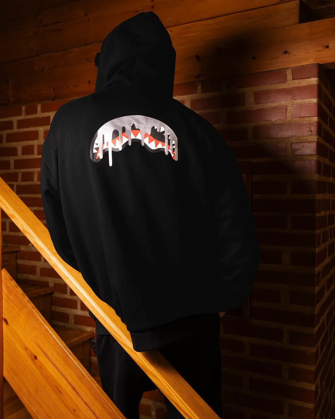 Sprayground Felpa Silver Drip Smooth Perfect Full-Zip SP997GBLK Black - Indossato retro
