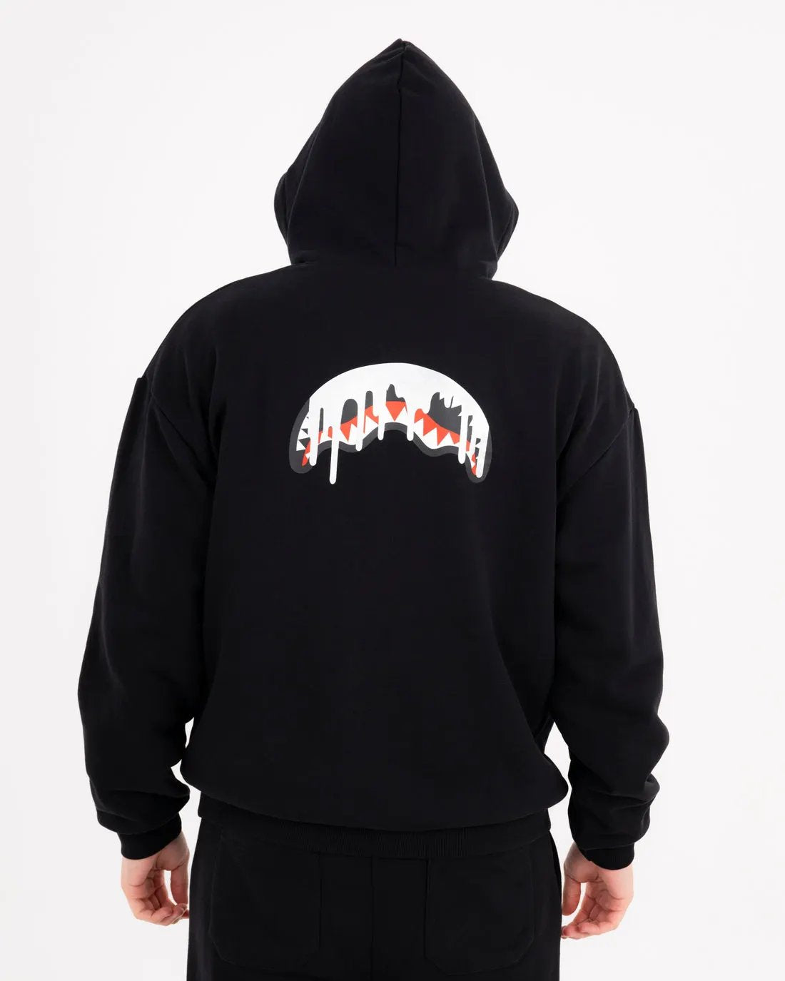 Sprayground Felpa Silver Drip Smooth Perfect Full-Zip SP997GBLK Black - Dettaglio polsino e fondo