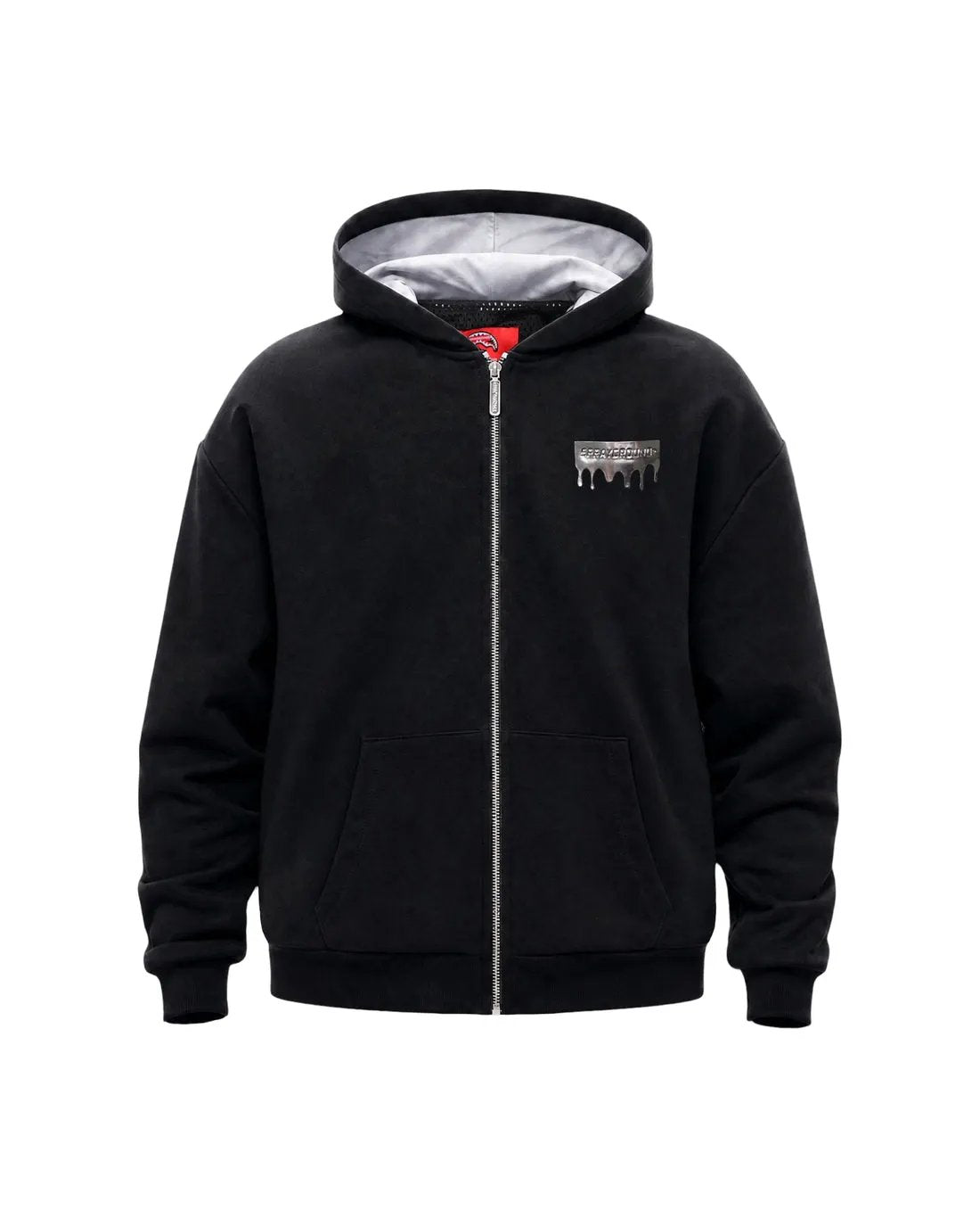 Sprayground Felpa Silver Drip Smooth Perfect Full-Zip SP997GBLK Black - Vista posteriore