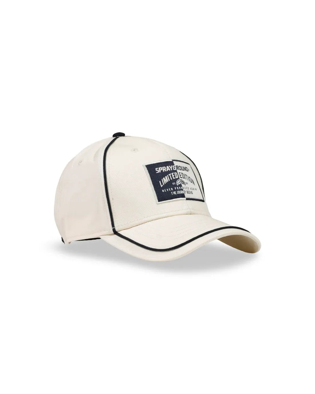 Sprayground Pure Cap Cream dettaglio etichetta e logo