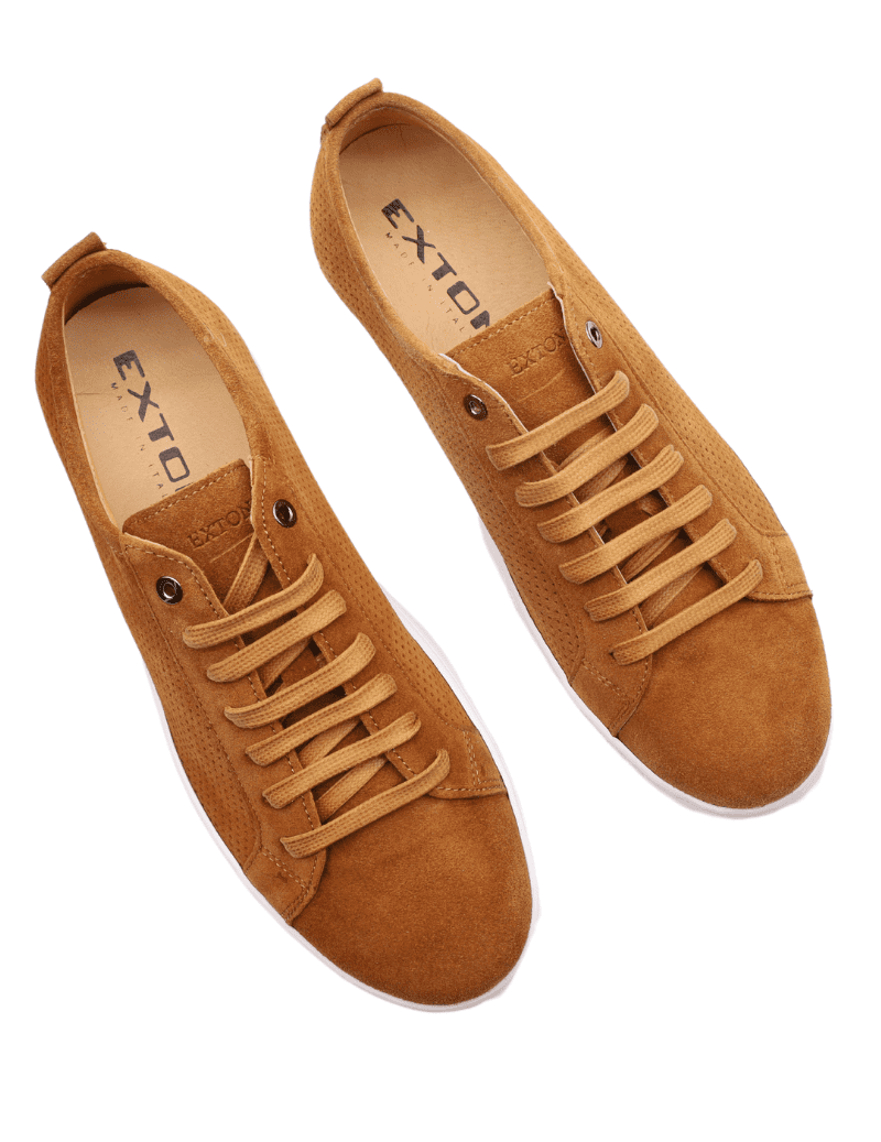 Baskets EXTON 565 BURNT en daim perforé
