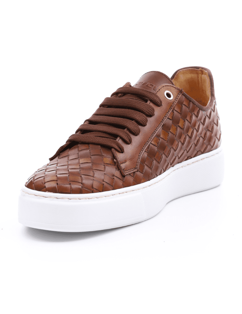 EXTON 526 CROKE CUIR TISSÉ GÉNÉRIQUE DE TIROIR À CHAUSSURES AVANT TISSÉ