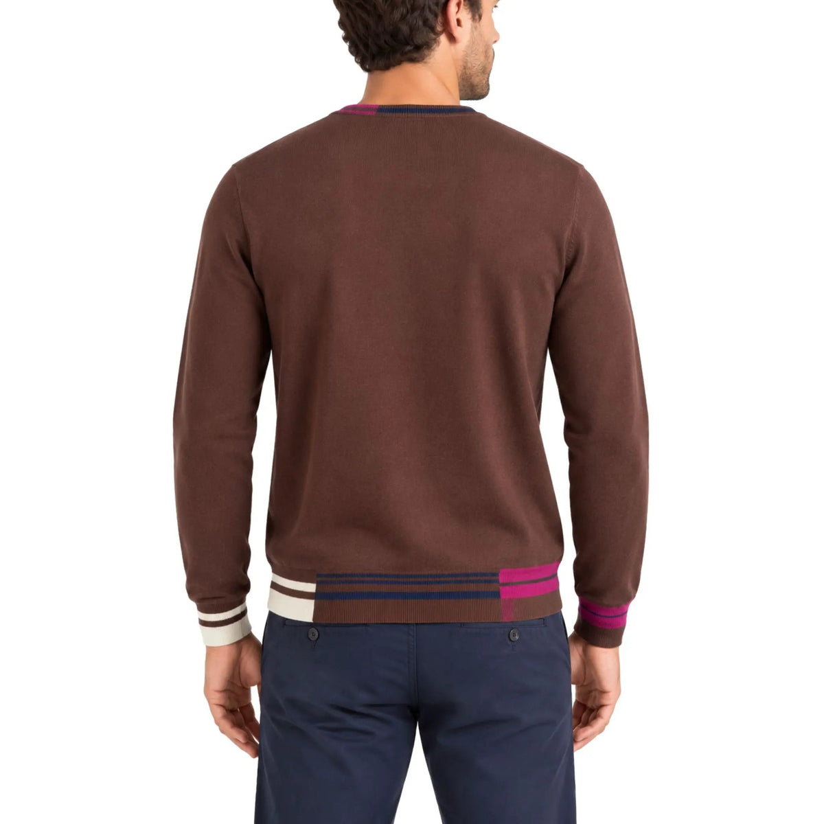 Harmont&Blaine Maglia Color Block Cioccolato HRR918030788 706 - Dettaglio lavorazione