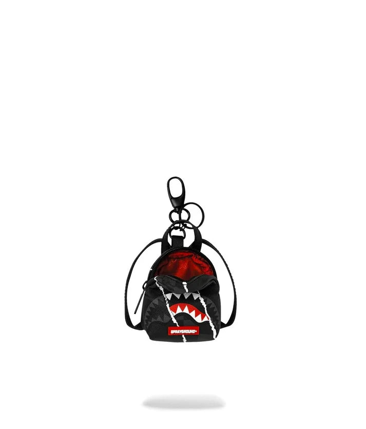 SPRAYGROUND K9352  KEYCHAIN CENTER RIP REVEALING GRAY CHECK BKPBCK