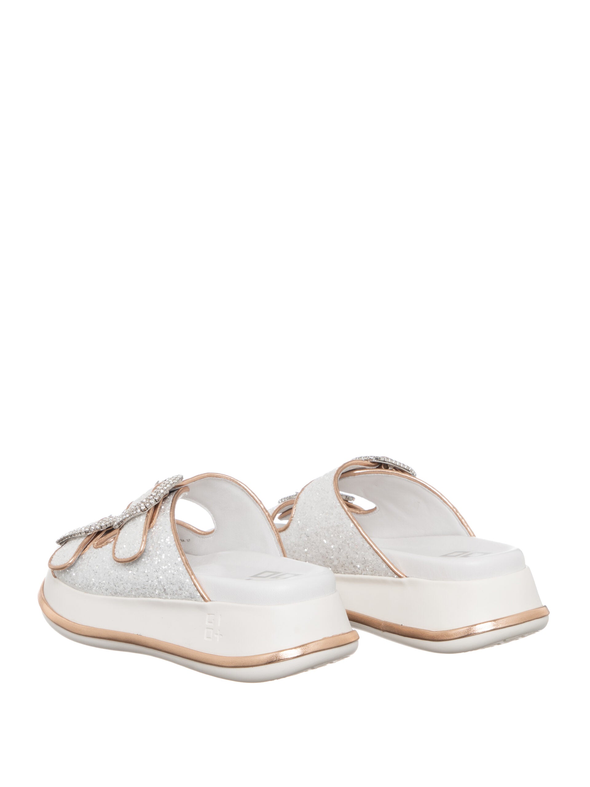GIO+ MINA24A SANDALI COMBI GLITTER BIANCO/ROSE - Atelier Fratelli Carbè