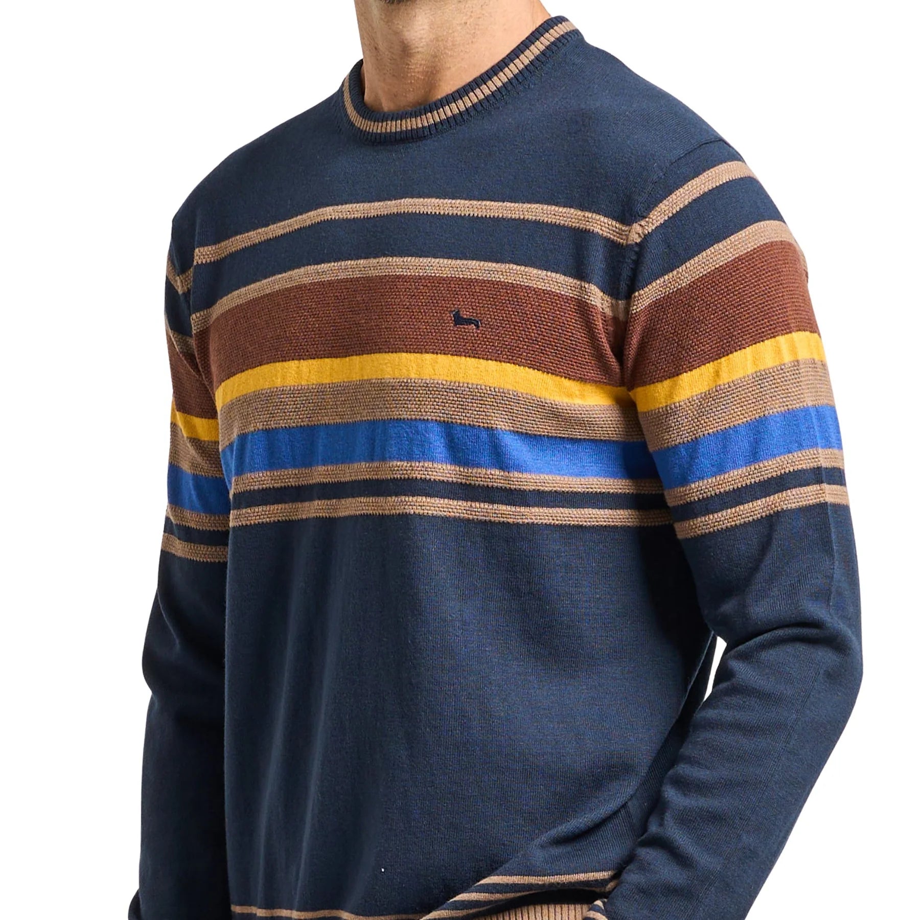 Harmont&Blaine HRP823030788 801  KNIT PARICOLLO RIGHE PIAZZATE 3D - Atelier Fratelli Carbè