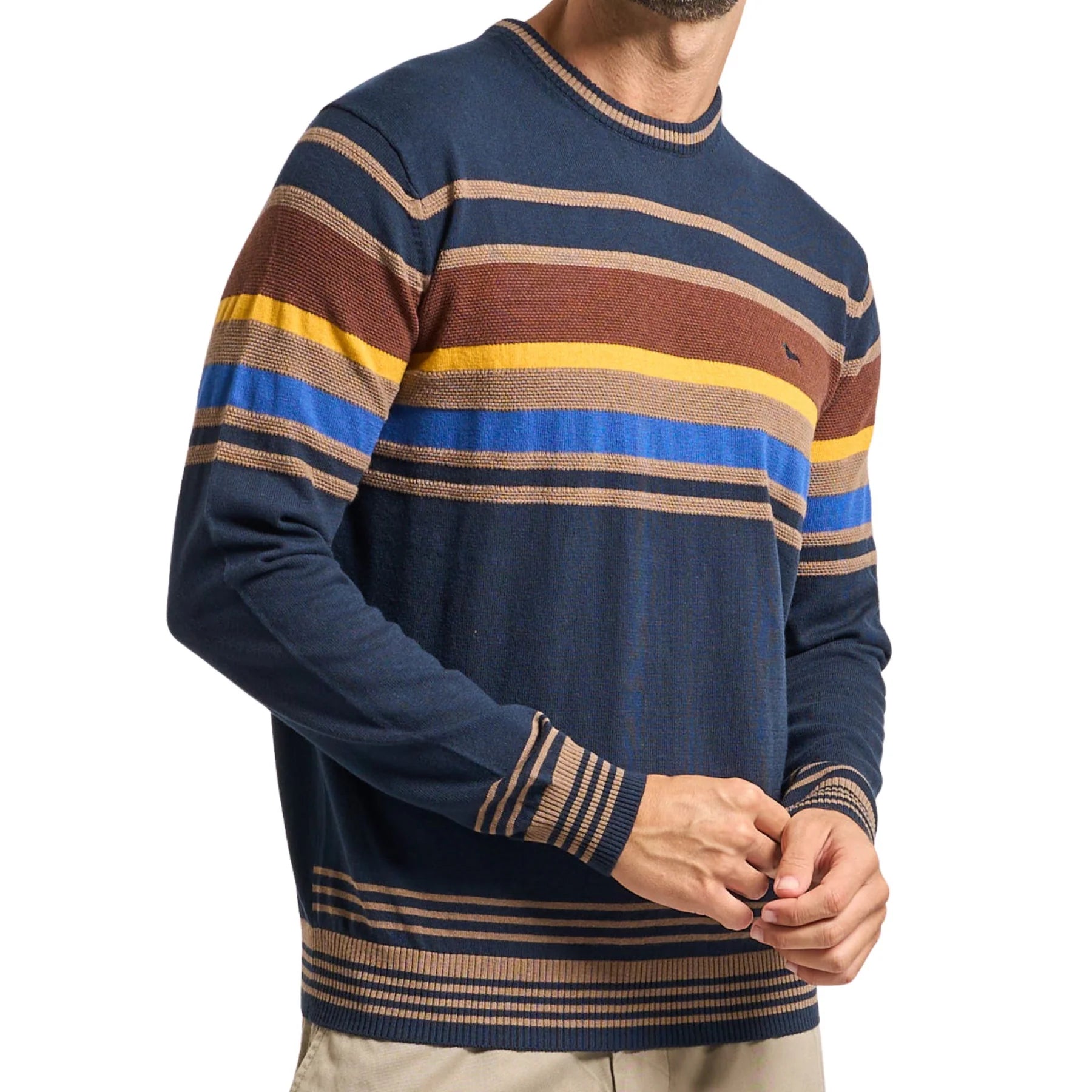 Harmont&Blaine HRP823030788 801  KNIT PARICOLLO RIGHE PIAZZATE 3D - Atelier Fratelli Carbè