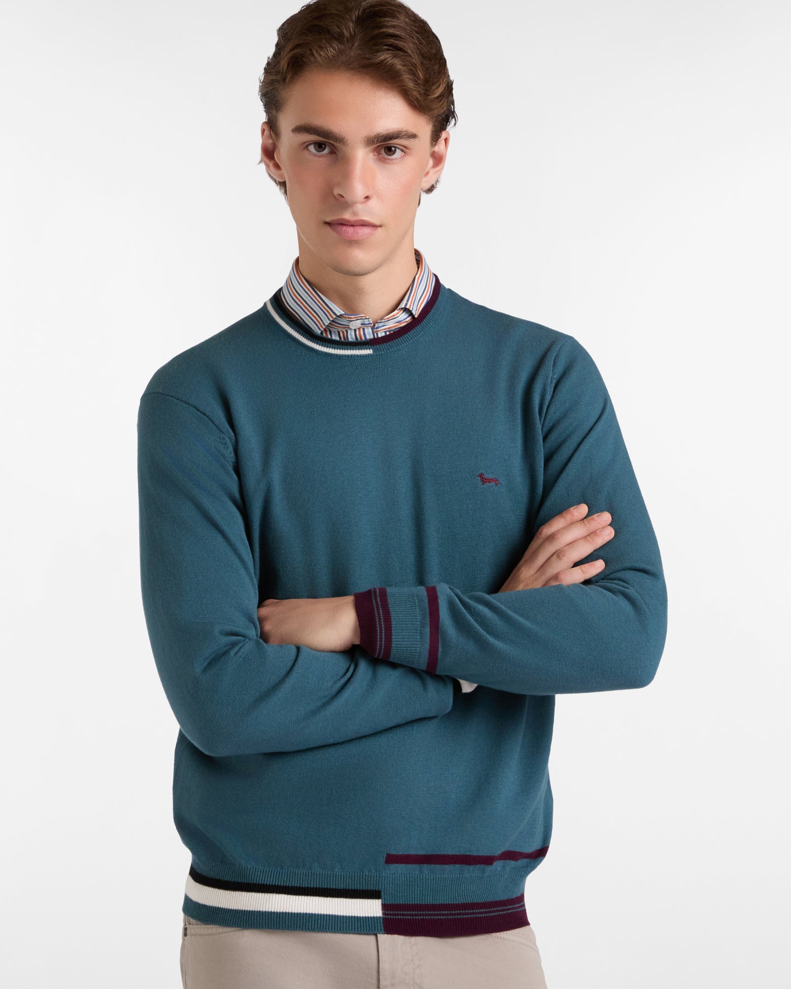 Harmont&Blaine HRP829030788 843  KNIT PARICOLLO DETTAGLI COLOR BLOCK - Atelier Fratelli Carbè