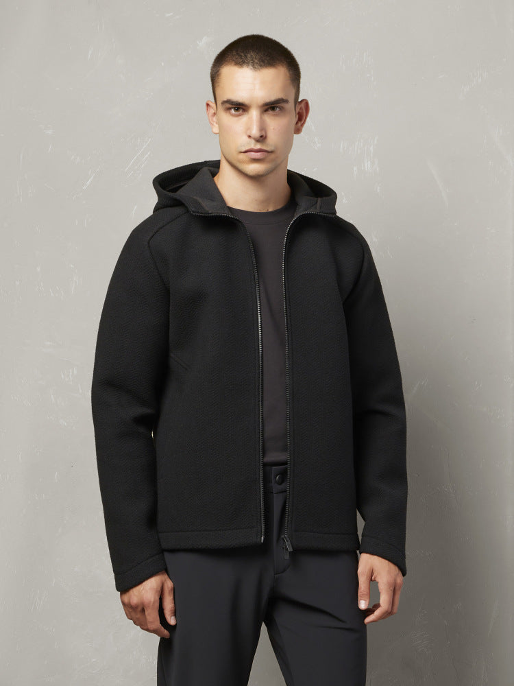 MACRON MCH FCF BLK FRANCESCO BLK  HOODIE FRANCESCO HOODED JACKET - Atelier Fratelli Carbè