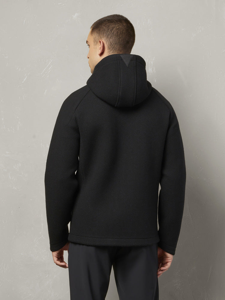 MACRON MCH FCF BLK FRANCESCO BLK  HOODIE FRANCESCO HOODED JACKET - Atelier Fratelli Carbè