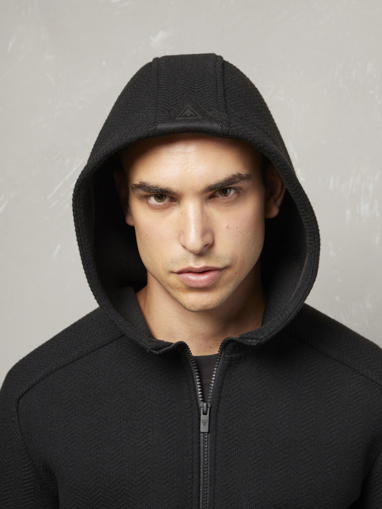 MACRON MCH FCF BLK FRANCESCO BLK  HOODIE FRANCESCO HOODED JACKET - Atelier Fratelli Carbè