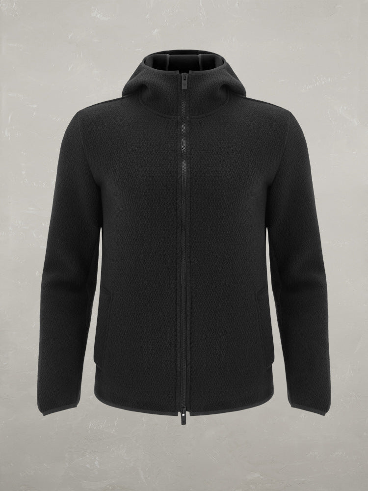 MACRON MCH FCF BLK FRANCESCO BLK  HOODIE FRANCESCO HOODED JACKET - Atelier Fratelli Carbè