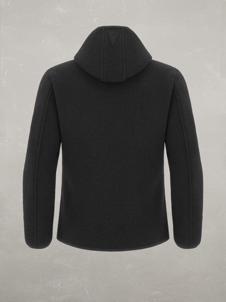 MACRON MCH FCF BLK FRANCESCO BLK  HOODIE FRANCESCO HOODED JACKET - Atelier Fratelli Carbè