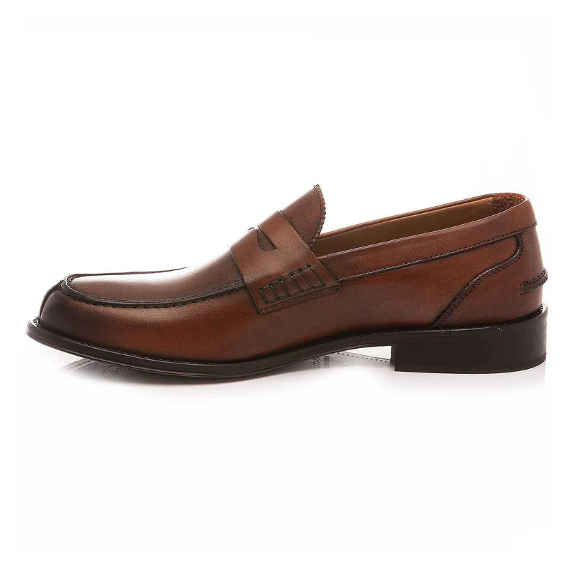 Mocassins en cuir EXTON 2102, cuir brossé, style universitaire
