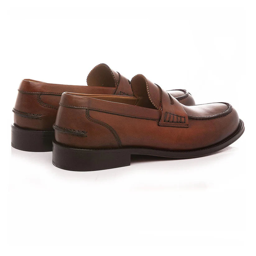 Mocassins en cuir EXTON 2102, cuir brossé, style universitaire