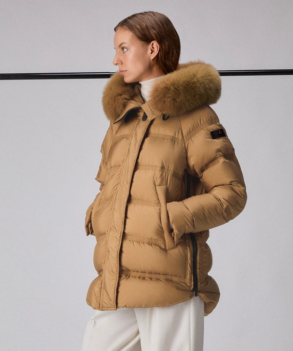 PEUTEREY TAKAN MQN 04 FUR  PED543901181967894  DOWN JACKET Puffer jacket con bordo in pelliccia - Atelier Fratelli Carbè