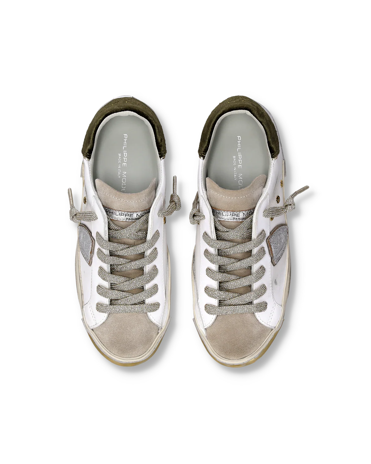 PHILIPPE MODEL PRLD XE07  SNEAKER VELOUR_BLANC MILITAIRE - Atelier Fratelli Carbè