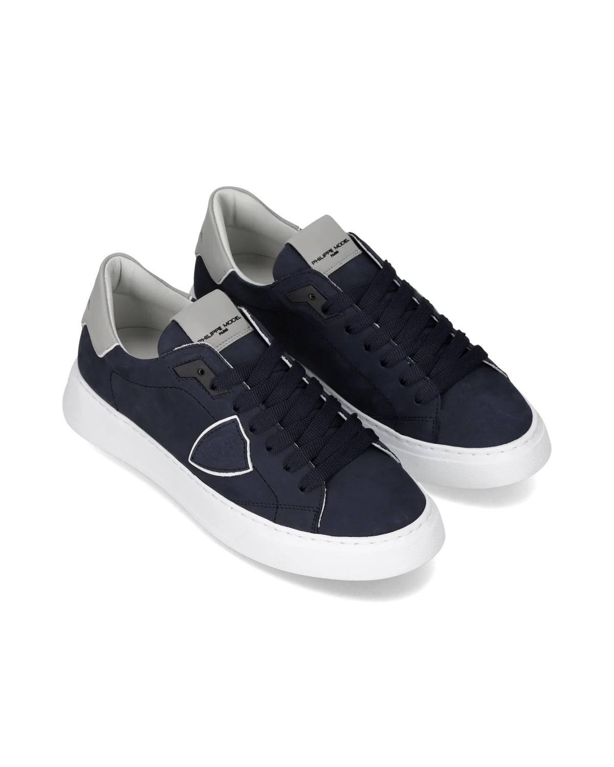 PHILIPPE MODEL BTLU NB26  SNEAKER TEMPLE LOW NUBUCK BLEU - Atelier Fratelli Carbè