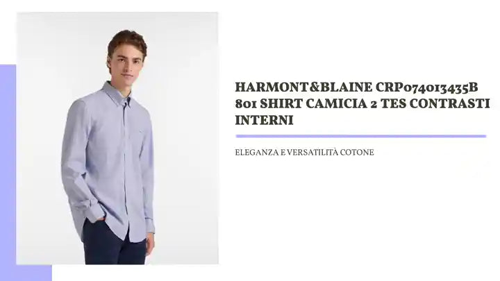 Harmont&amp;Blaine CRP074013435B 801 SHIRT CAMICIA 2 TES CONTRASTI INTERNI by@Outfy