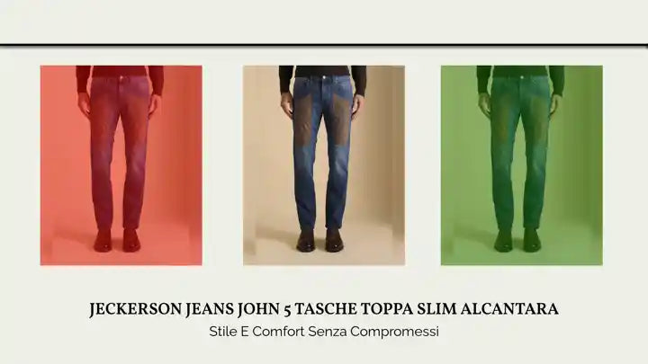 JECKERSON JEANS JOHN 5 TASCHE TOPPA SLIM ALCANTARA by@Outfy