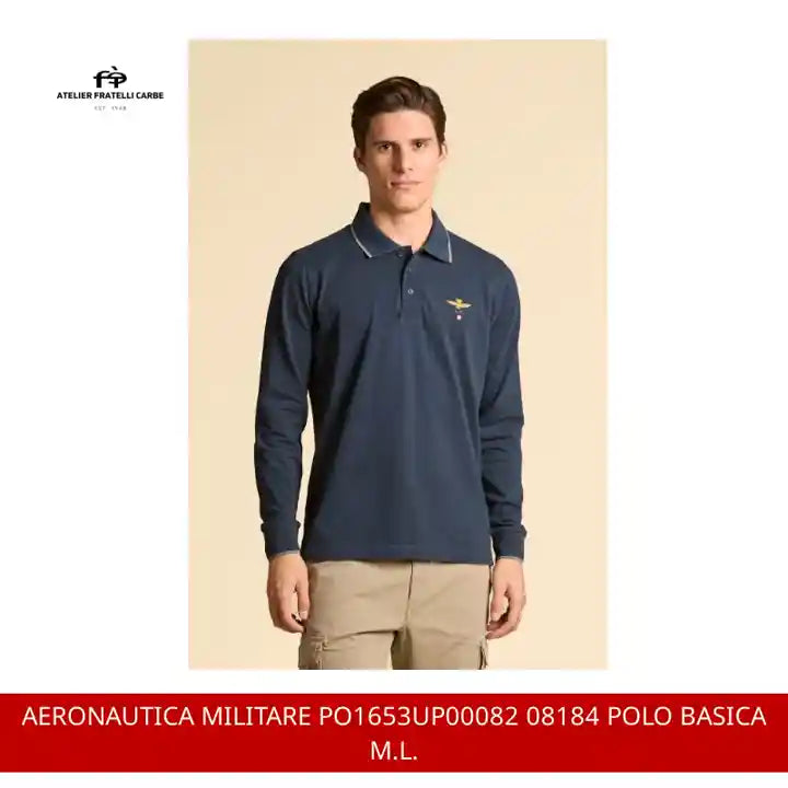 AERONAUTICA MILITARE PO1653UP00082 08184 POLO BASICA M.L. by@Outfy