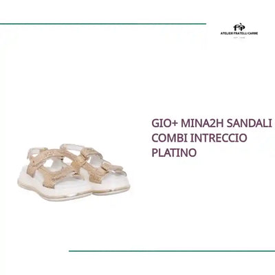GIO+ MINA2H SANDALI COMBI INTRECCIO PLATINO by@Outfy