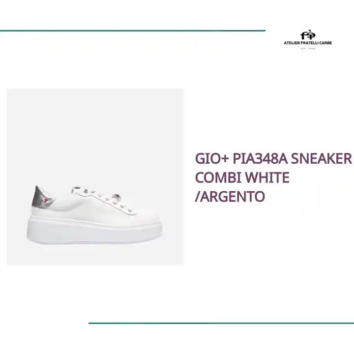 GIO+ PIA348A SNEAKER COMBI WHITE /ARGENTO by@Outfy