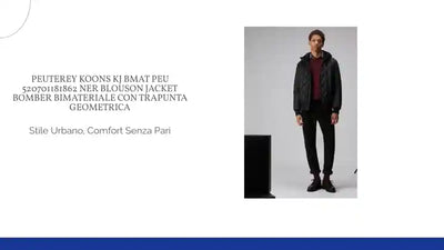 PEUTEREY KOONS KJ BMAT PEU 520701181862 NER BLOUSON JACKET BOMBER BIMATERIALE CON TRAPUNTA GEOMETRICA by@Outfy