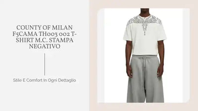COUNTY OF MILAN F5CAMA TH003 002 T-SHIRT M.C. STAMPA NEGATIVO by@Outfy