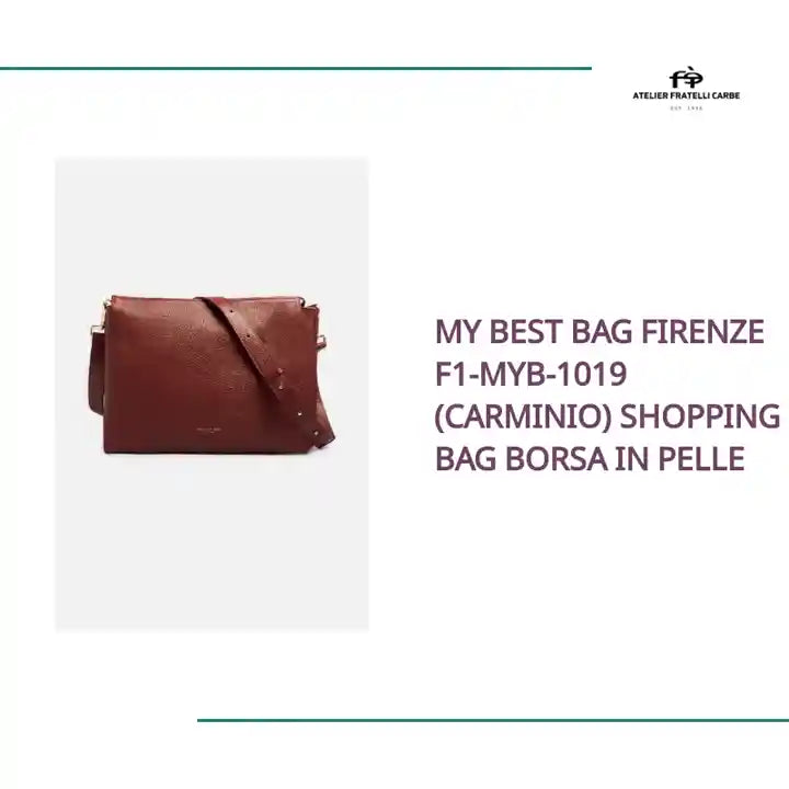 MY BEST BAG FIRENZE F1-MYB-1019 (CARMINIO) SHOPPING BAG BORSA IN PELLE by@Outfy
