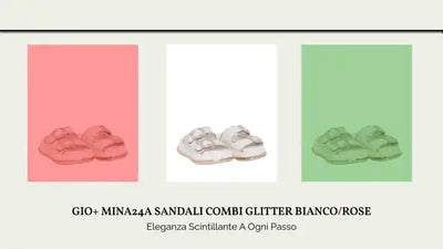 GIO+ MINA24A SANDALI COMBI GLITTER BIANCO/ROSE by@Outfy