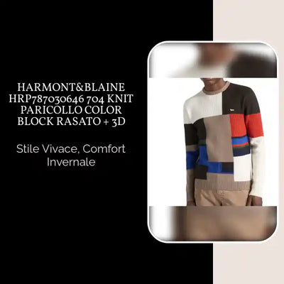 Harmont&amp;Blaine HRP787030646 704 KNIT PARICOLLO COLOR BLOCK RASATO + 3D by@Outfy