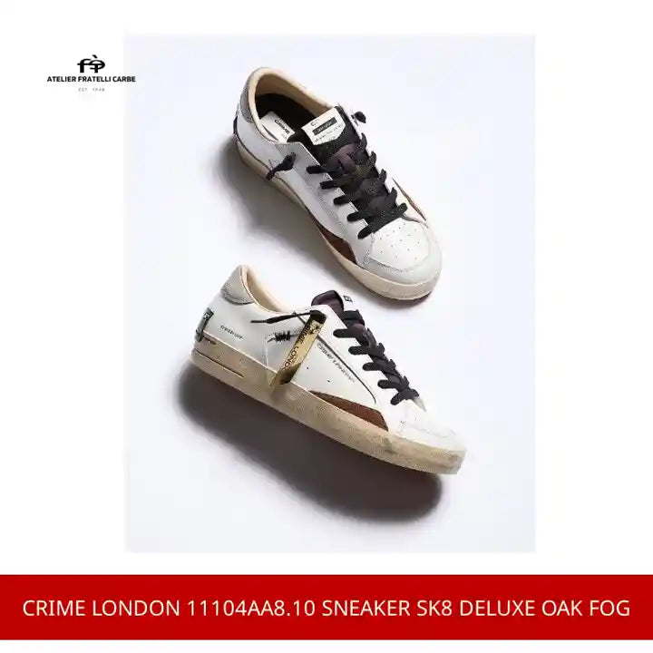 CRIME LONDON 11104AA8.10 SNEAKER SK8 DELUXE OAK FOG by@Outfy