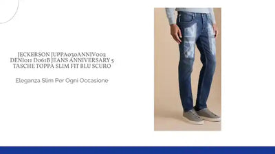 JECKERSON JUPPA030ANNIV002 DENI011 D061B JEANS ANNIVERSARY 5 TASCHE TOPPA SLIM FIT BLU SCURO by@Outfy