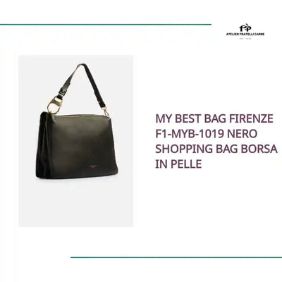 MY BEST BAG FIRENZE F1-MYB-1019 NERO SHOPPING BAG BORSA IN PELLE by@Outfy