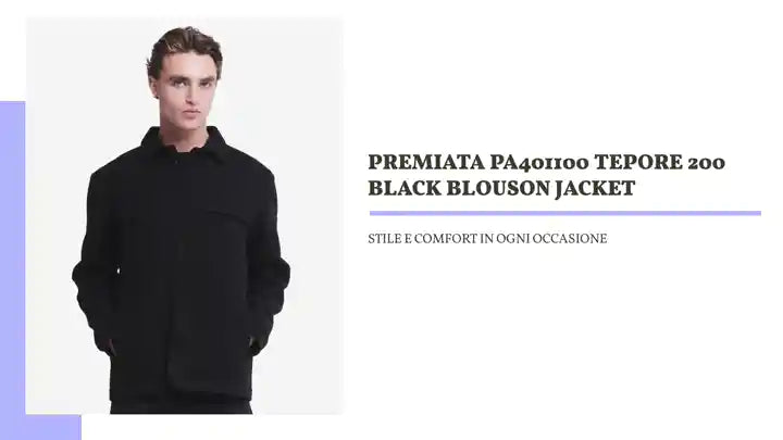 PREMIATA PA401100 TEPORE 200 BLACK BLOUSON JACKET by@Outfy