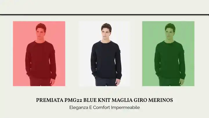 PREMIATA PMG22 BLUE KNIT MAGLIA GIRO MERINOS by@Outfy