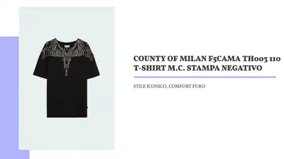 COUNTY OF MILAN F5CAMA TH003 110 T-SHIRT M.C. STAMPA NEGATIVO by@Outfy