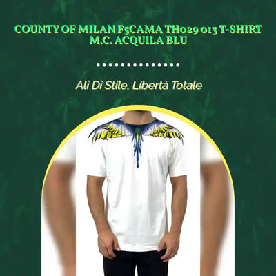 COUNTY OF MILAN F5CAMA TH029 013 T-SHIRT M.C. ACQUILA BLU by@Outfy