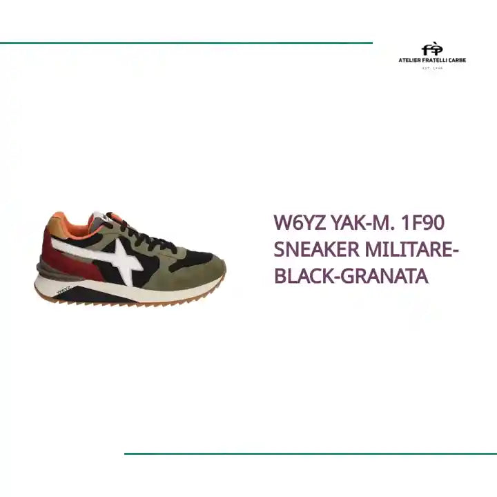 W6YZ YAK-M. 1F90 SNEAKER MILITARE-BLACK-GRANATA by@Outfy
