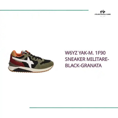 W6YZ YAK-M. 1F90 SNEAKER MILITARE-BLACK-GRANATA by@Outfy