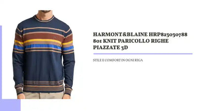 Harmont&amp;Blaine HRP823030788 801 KNIT PARICOLLO RIGHE PIAZZATE 3D by@Outfy