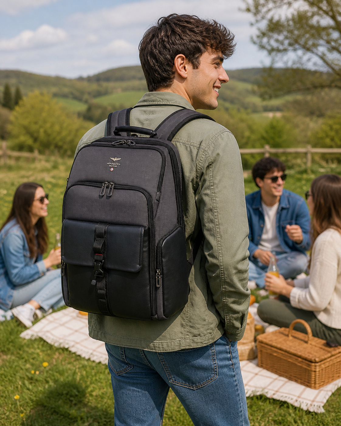AERONAUTICA MILITARE AM593  BACKPACK ZAINO TASCONATO PORTA PC