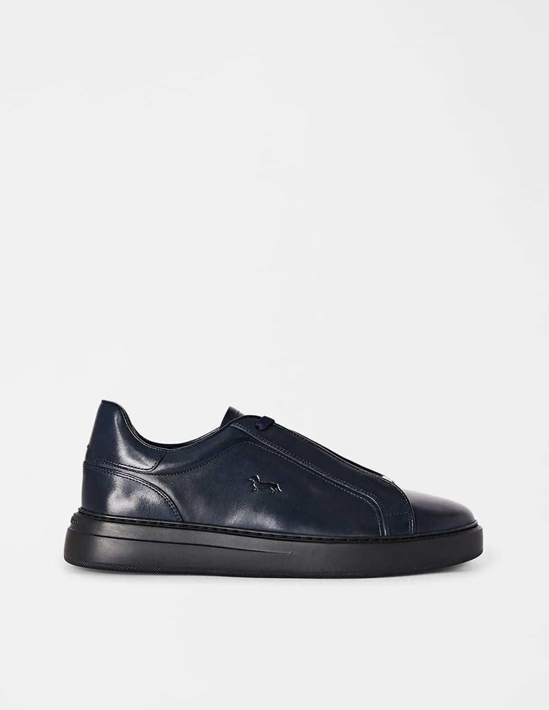 Sneaker uomo Harmont & Blaine Buttero in pelle blu - Vista laterale