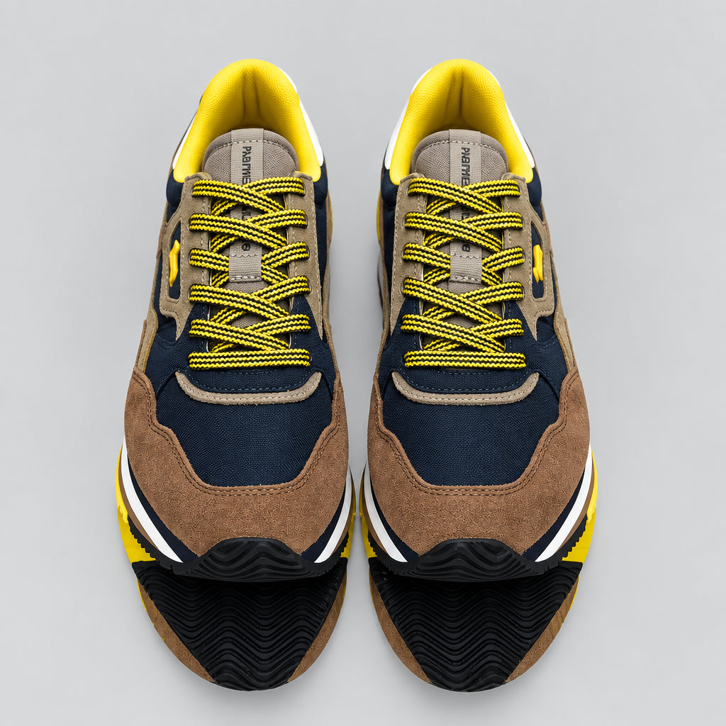 Sneakers Harmont & Blaine Camoscio e Tessuto Caramel Blu - Dettaglio materiali